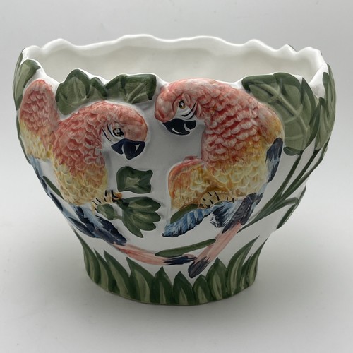 Jardiniere majolica cockatoo - jardiniere,