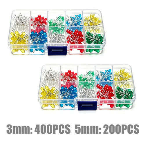 600pcs 3mm 5mm led - 3mm,