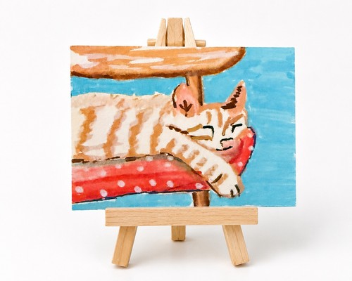 Original aceo sleeping orange - aceo,