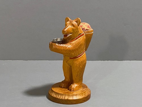 Antique carved bear - carved,