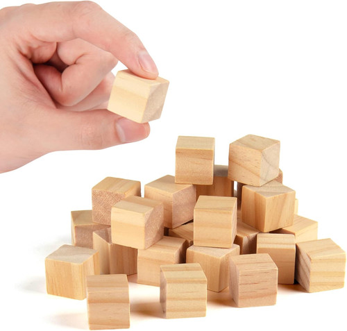 Wooden cubes inch - wooden, 3/4