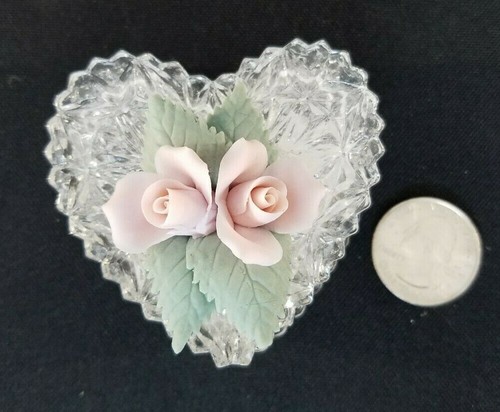 Glass heart trinket box 2 - trinket,