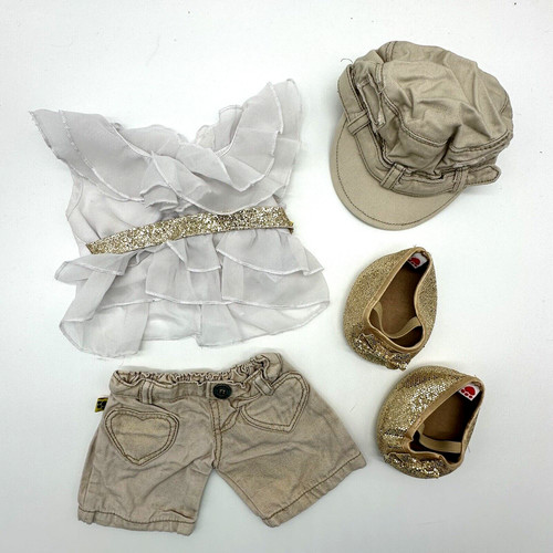 Build bear gold white ruffle - build,