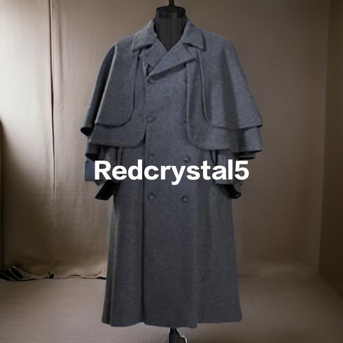 New greatcoat grey wool caped - wool,
