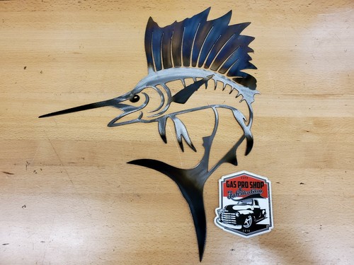 Large sailfish metal wall art - large,
