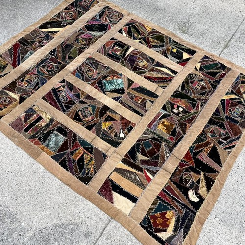 Antique crazy quilt early - crazy,