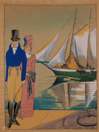 Antique 1920s pochoir art - antique,