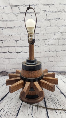 Antique wagon wheel hub lamp - antique,