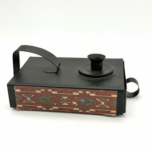 Green metal tinder box - tinder,