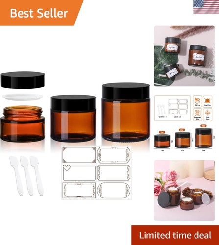 Pack amber glass jars - pack,