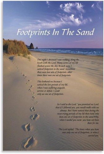 Footprints the sand - in,