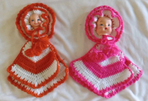 Vtg handmade crochet doll face - handmade,