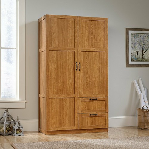 Oak finish armoire - oak,
