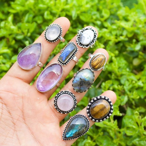 Anxiety mix gemstone rings - gemstone,