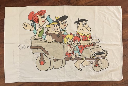 Vintage flintstones pillowcase - flintstones,