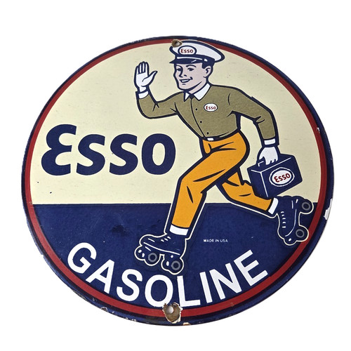 Vintage esso gasoline sign - vintage,