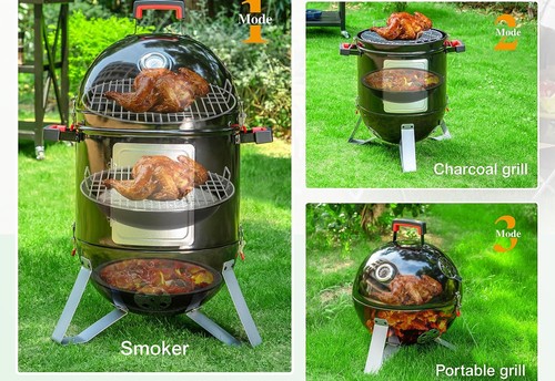 Charcoal smoker bbq - bbq, 3in1