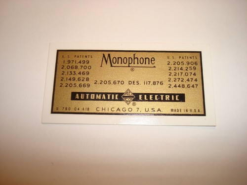 Monophone automatic electric - monophone,