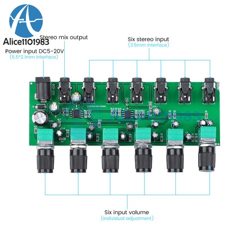 Channel stereo mixer - channel,