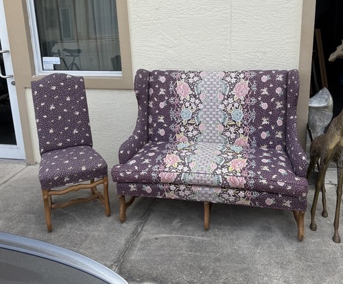 Vintage wingback loveseat - wingback,