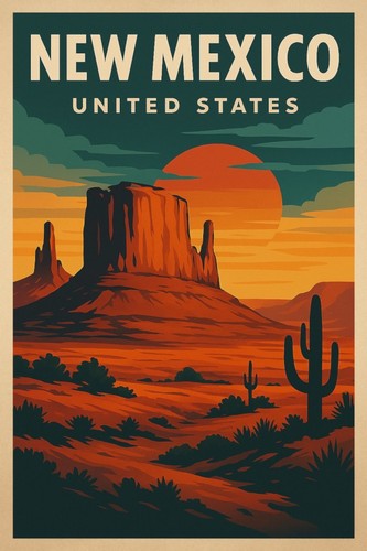 New mexico retro poster - mexico,