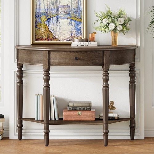 Half moon console table solid - half,