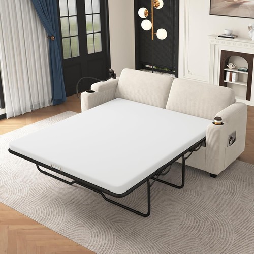 Corduroy sleeper sofa - 72.8",