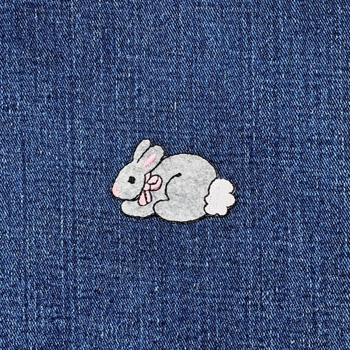 Gray bunny applique - bunny,