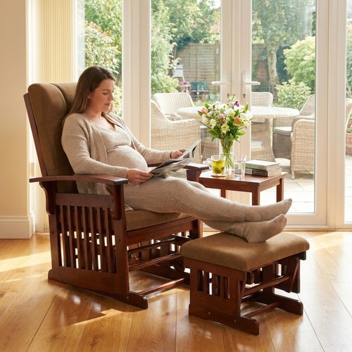 Solid wood glider and ottoman - solid,