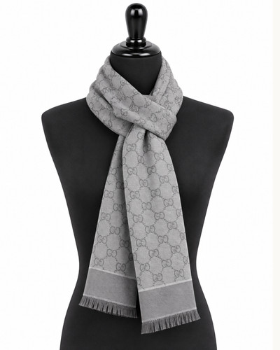 Gucci logo wool scarf stole - gucci,