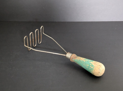 Vintage potato masher green - vintage,