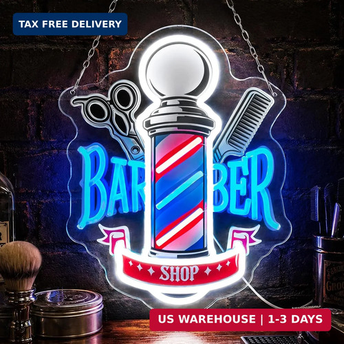 Barber neon sign accessories - neon,