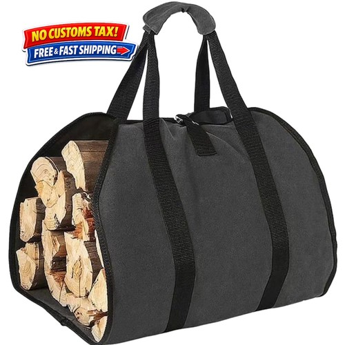 Firewood carrier waxed canvas - waxed,