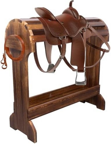 Large wood saddle rack - saddle,
