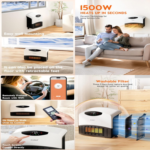 Wall mounted heater wifi - mounted,