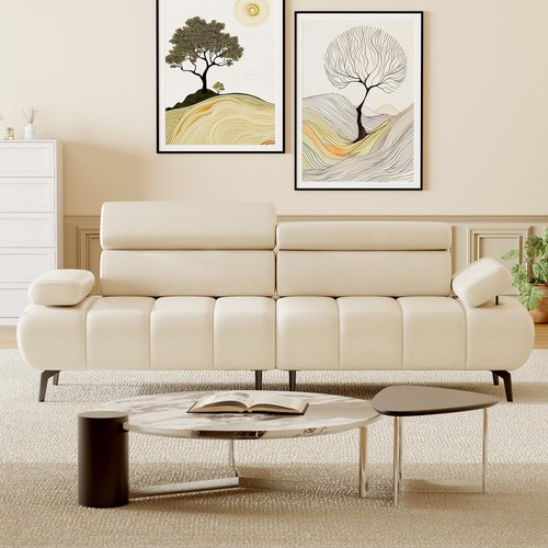 White seater leather sofa - seater,