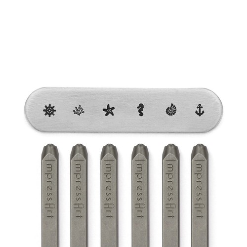 Natuical metal stamp pack 6 - stamp, (6