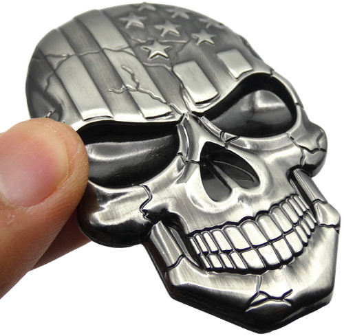 American flag skull emblem - american,