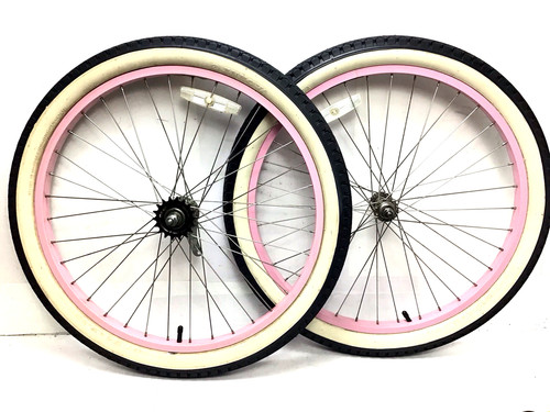 Bicycle pink wheel set - 24",