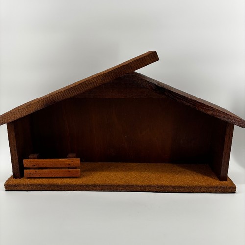Rustic wooden nativity stable - wooden,