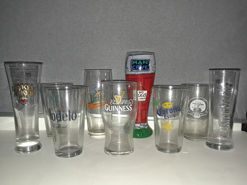 Lot beer pint glasses - beer,