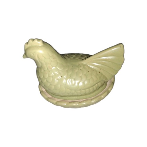 Vtg hen nest - hen, glazed