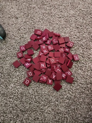 Scrabble tiles maroon red - scrabble,