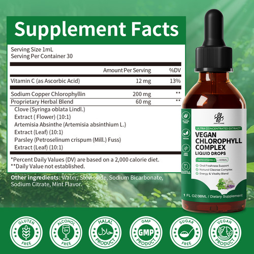 200mg chlorophyll liquid drops - 200mg,