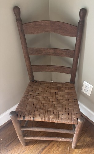Primitive antique ladder back - antique,