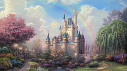 Disney castle painting - castle,
