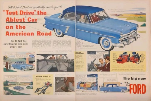 1952 blue ford - blue, 4