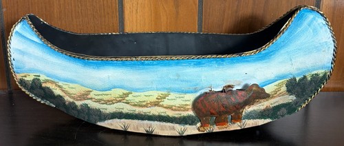 Vtg metal canoe - metal, hand