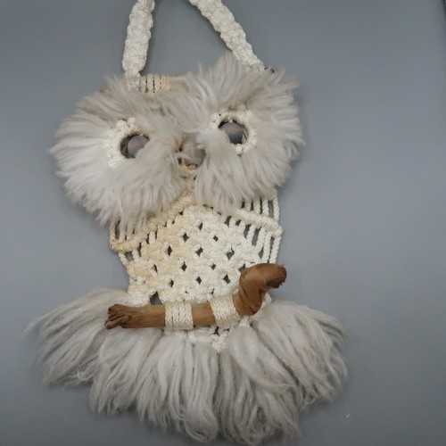 Handmade macrame white owl - handmade,