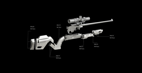 Ruger printed stock - 3d,